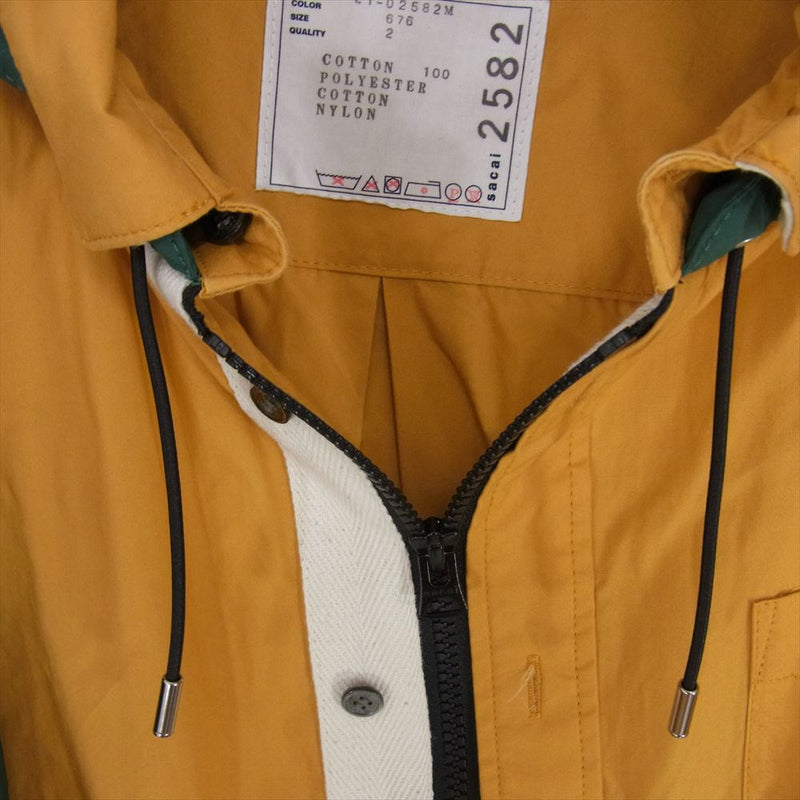 Sacai サカイ 21AW 21-02582M COTTON POPLIN SHIRTS JACKET コットン ポプリン シャツ ドッキング ジャケット マルチカラー系 2【中古】