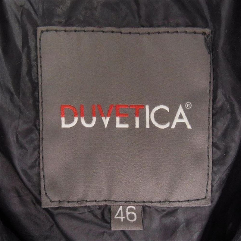 DUVETICA デュベティカ レザー 切替 襟ボア 取り外し可能 ダウン ジャケット カーキ系 46【中古】