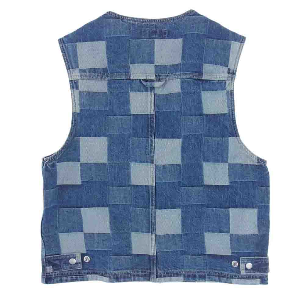 Supreme シュプリーム 21SS Patched Denim Vest パッチワーク デニム ジップアップ ベスト S【中古】