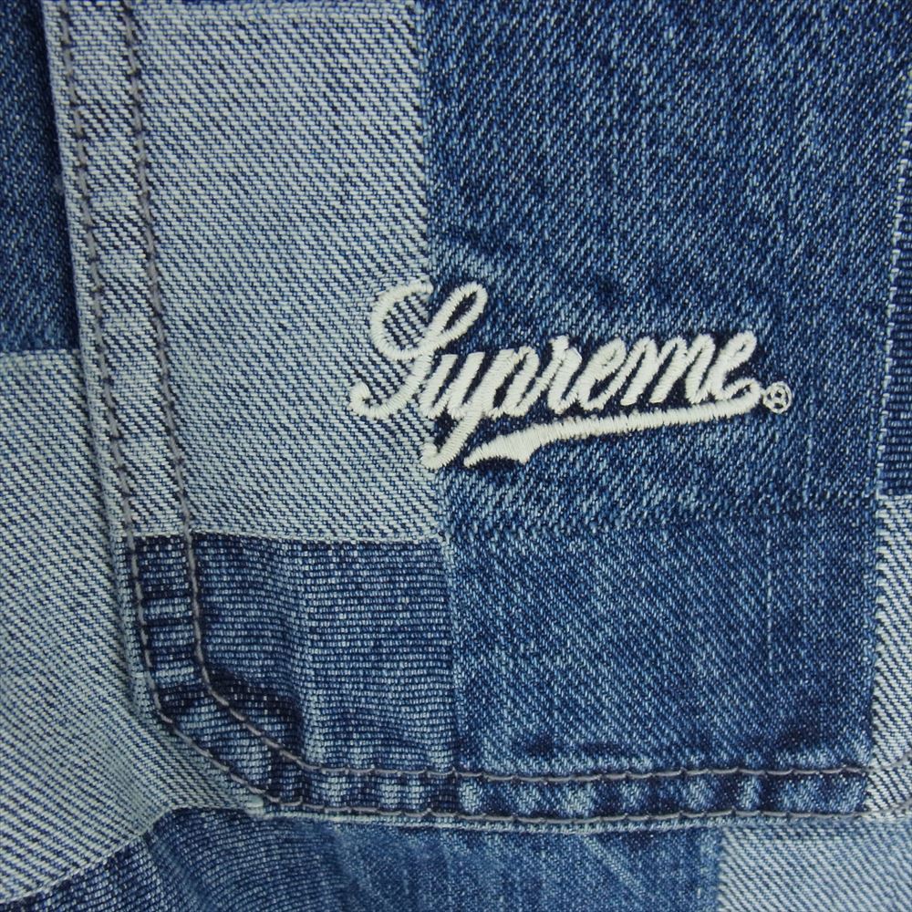 Supreme シュプリーム 21SS Patched Denim Vest パッチワーク デニム ジップアップ ベスト S【中古】