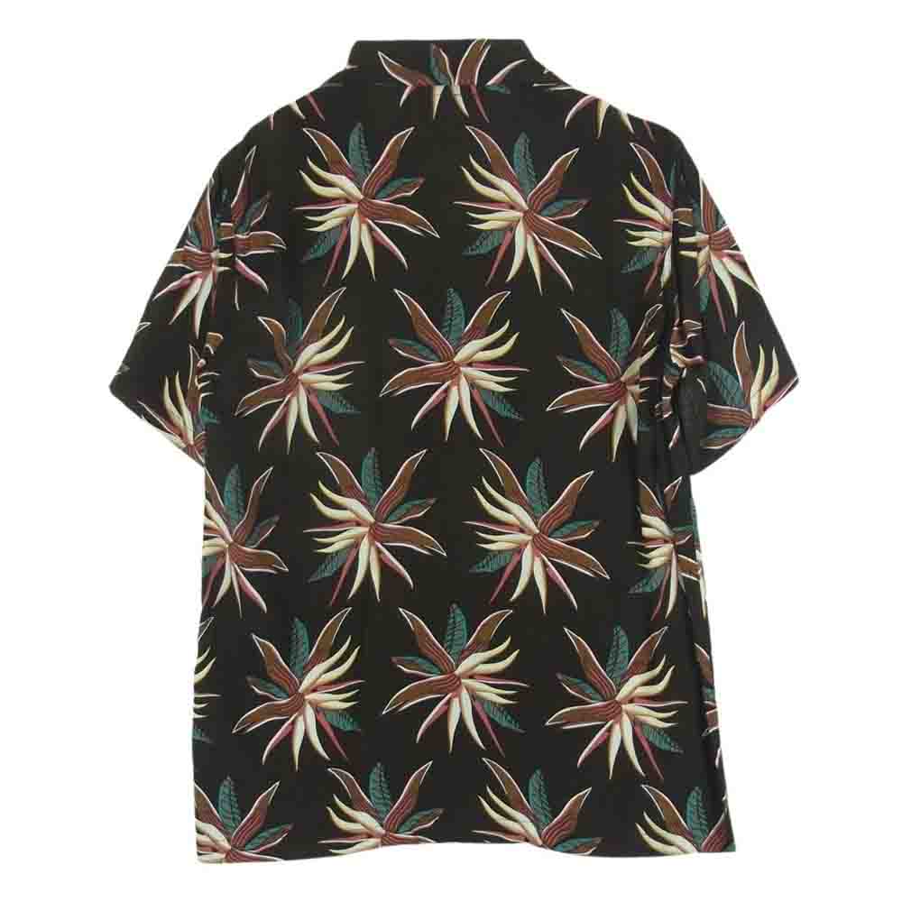WACKO MARIA ワコマリア HAWAIIAN ハイビスカス レーヨン アロハ オープンカラー 半袖 ハワイアン シャツ ダークブラウン系 M【中古】