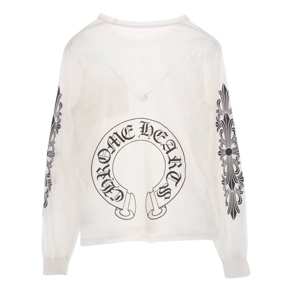 CHROME HEARTS クロムハーツ（原本無） Horseshoe L/S Tee ホースシュー ロングスリーブ 胸ポケット 長袖 Tシャツ ロンT  ホワイト系 M【中古】