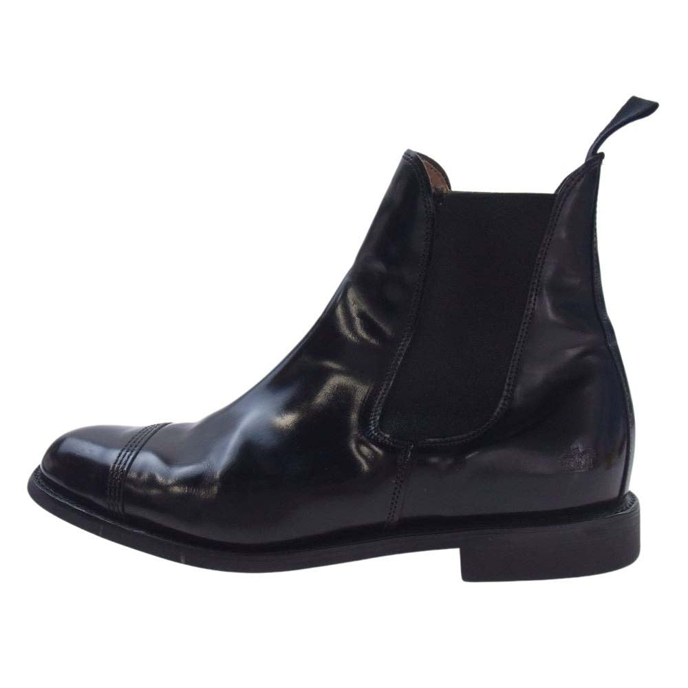 SANDERS サンダース 1140B MILITARY CAP TOE CHELSEA BOOT ミリタリー キャップ トゥ チェルシー ブーツ ブラック系 UK7【中古】