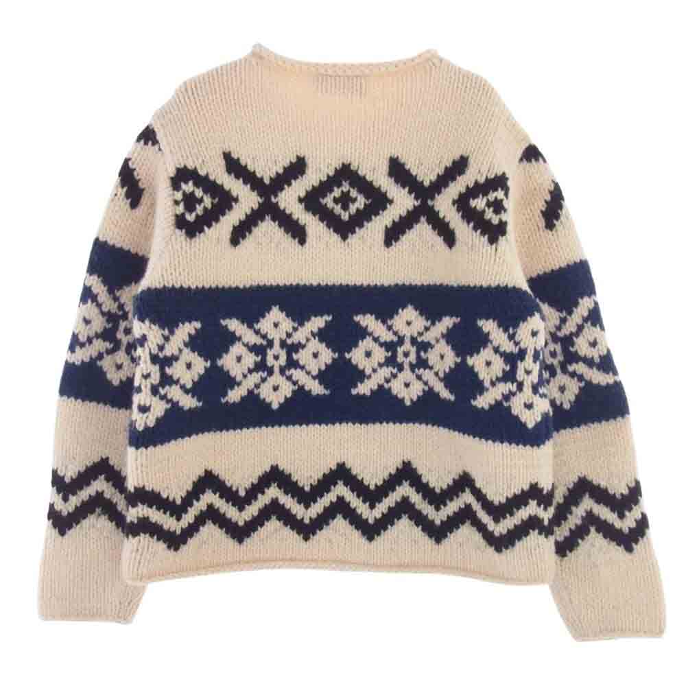 POLO RALPH LAUREN ポロ・ラルフローレン 雪柄 スノーフレーク ヘビー ウール ニット セーター ホワイト系 ブルー系 ブラック系 L【中古】
