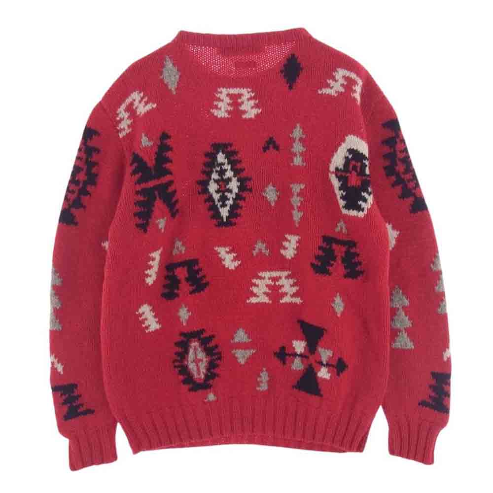 POLO RALPH LAUREN ポロ・ラルフローレン HAND KNIT ハンドニット ウール ニット セーター レッド レッド系 L【中古】