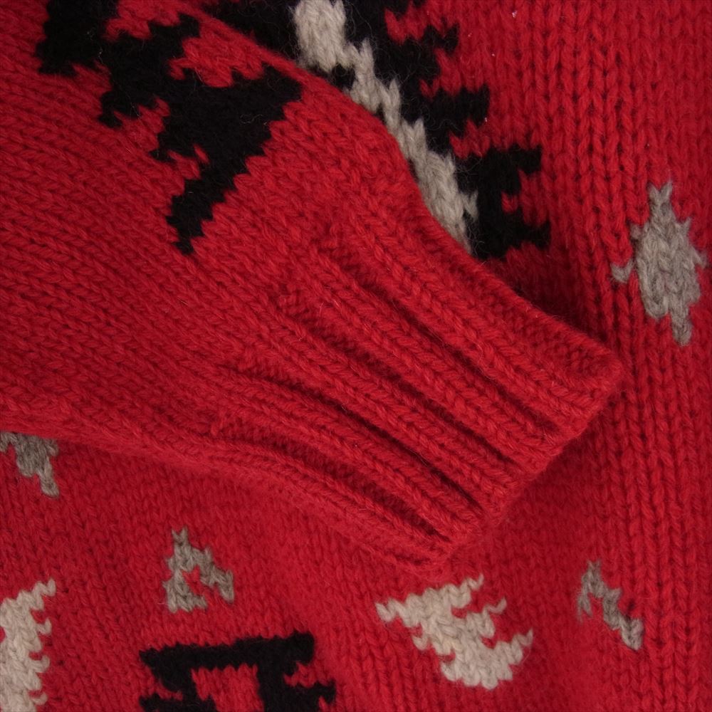 POLO RALPH LAUREN ポロ・ラルフローレン HAND KNIT ハンドニット ウール ニット セーター レッド レッド系 L【中古】