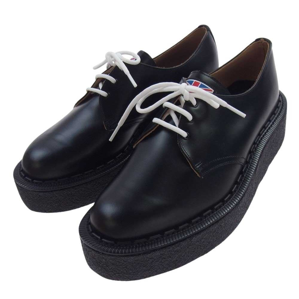 GEORGE COX ジョージコックス 15429 RALEIGH別注 英国製 KID THE Re:BOOT 3EYELET OXFORD CREEPERS VII GIBSON ラバーソール レザーシューズ ブラック系 UK9.5【新古品】【未使用】【中古】