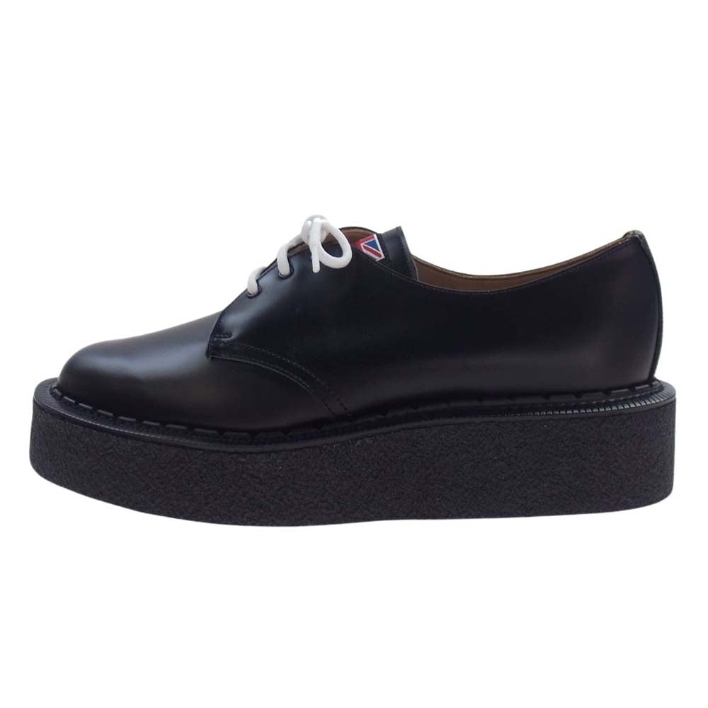 GEORGE COX ジョージコックス 15429 RALEIGH別注 英国製 KID THE Re:BOOT 3EYELET OXFORD CREEPERS VII GIBSON ラバーソール レザーシューズ ブラック系 UK9.5【新古品】【未使用】【中古】