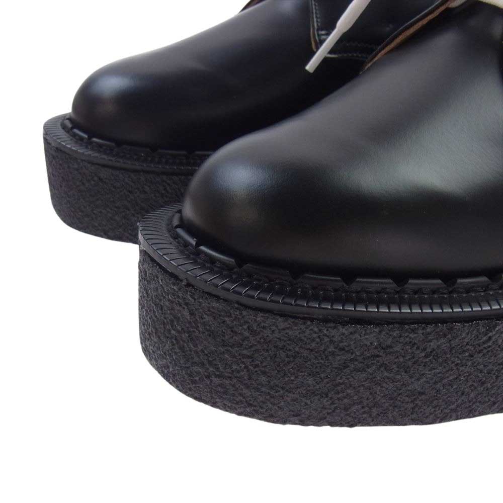 GEORGE COX ジョージコックス 15429 RALEIGH別注 英国製 KID THE Re:BOOT 3EYELET OXFORD CREEPERS VII GIBSON ラバーソール レザーシューズ ブラック系 UK9.5【新古品】【未使用】【中古】