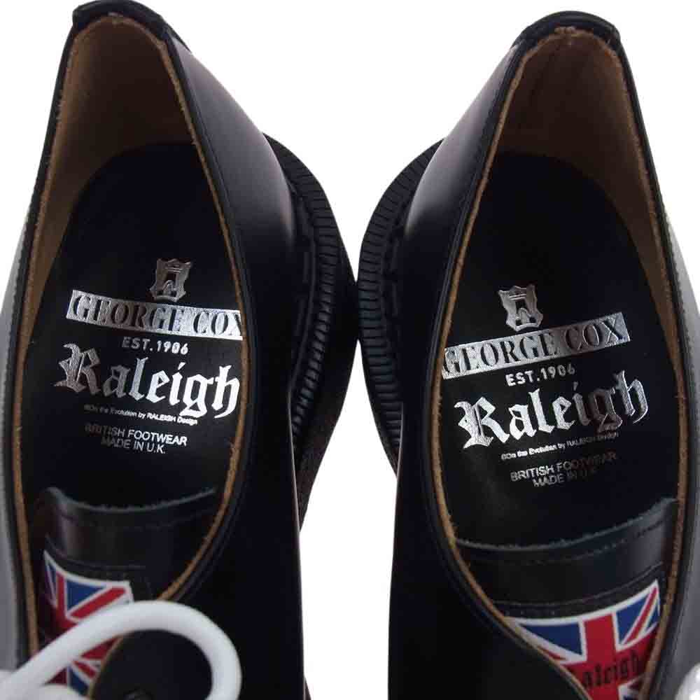 GEORGE COX ジョージコックス 15429 RALEIGH別注 英国製 KID THE Re:BOOT 3EYELET OXFORD CREEPERS VII GIBSON ラバーソール レザーシューズ ブラック系 UK9.5【新古品】【未使用】【中古】