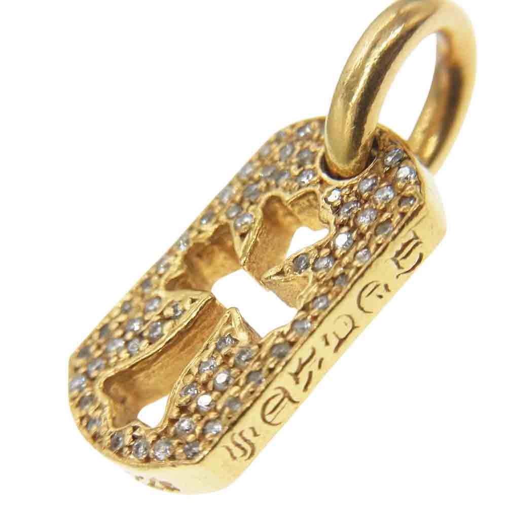 CHROME HEARTS クロムハーツ（原本無） 22K DT TNY CO CRS P D タイニー カットアウト クロス ドッグタグ PAVE パヴェダイヤ【中古】