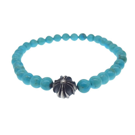 CHROME HEARTS クロムハーツ（原本無） BEAD 6ｍｍ ターコイズ ビーズ ブレスレット ライトブルー系【中古】