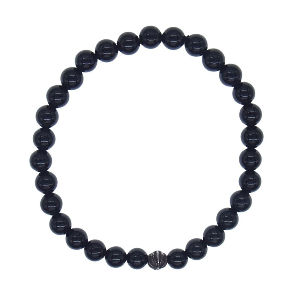 CHROME HEARTS クロムハーツ（原本無） BEAD 6ｍｍ ビーズ ブレスレット ブラック系【中古】