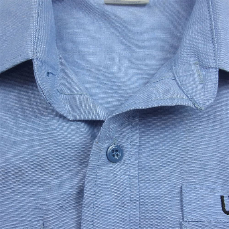 米軍 DSCP製 シャンブレーシャツ ミリタリー 長袖 シャツ ブルー系 M/L【中古】