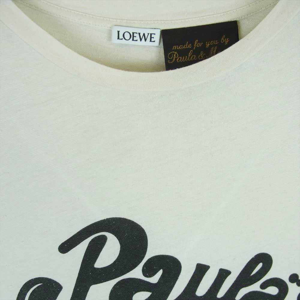 LOEWE ロエベ PAULA'S IBIZA パウラズ イビザ ロゴプリント ネップ加工 半袖 Tシャツ オフホワイト系 M【中古】