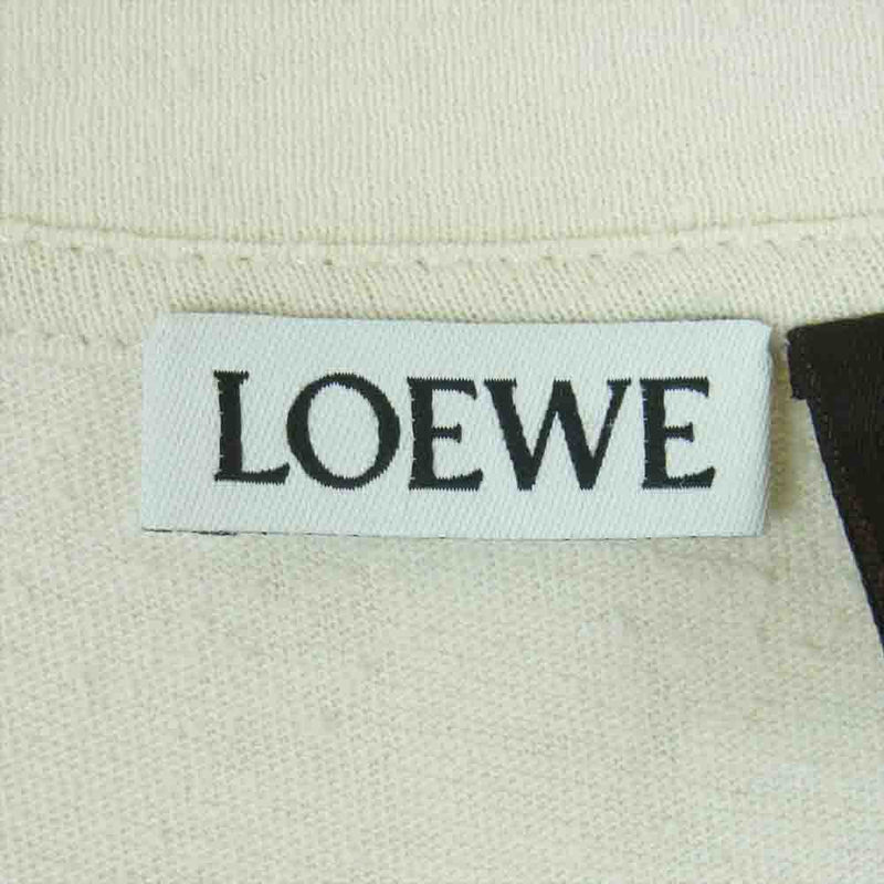 LOEWE ロエベ PAULA'S IBIZA パウラズ イビザ ロゴプリント ネップ加工 半袖 Tシャツ オフホワイト系 M【中古】