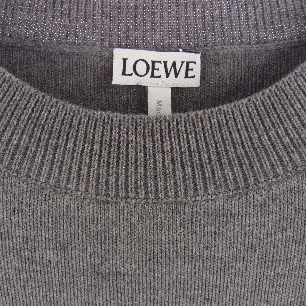 LOEWE ロエベ 23AW ハート クルーネック ニット トレーナー セーター グレー系 M【美品】【中古】