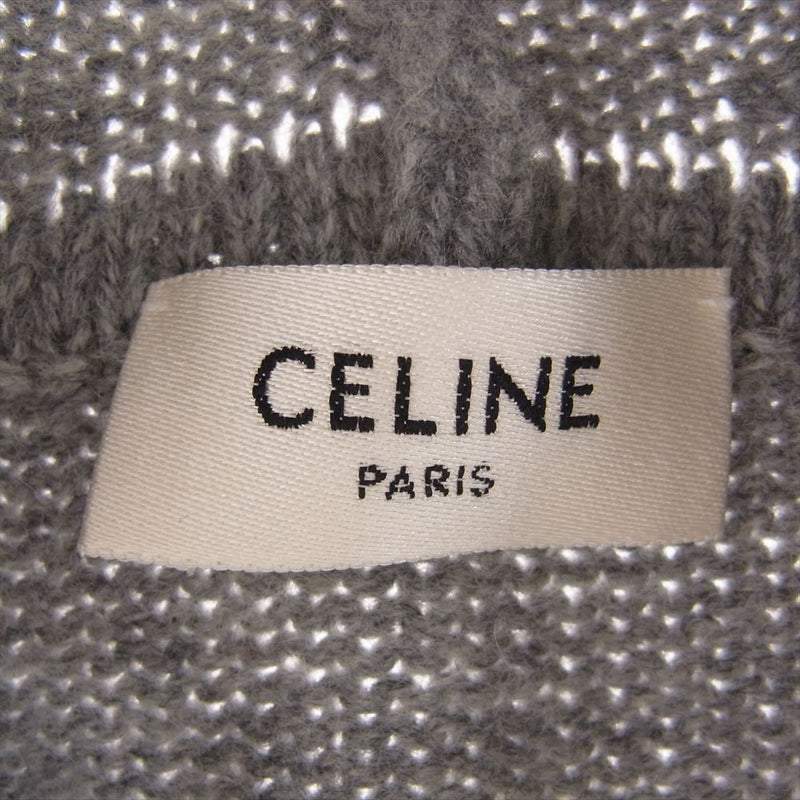 CELINE セリーヌ トリオンフ フード セーター ジップアップ パーカーウール カシミヤ混 グレー グレー系 XXL【美品】【中古】