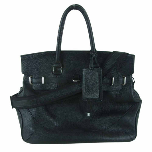PELLE MORBIDA ペッレモルビダ Maiden Voyage レザー ショルダー ハンド トート バッグ ブラック系【美品】【中古】