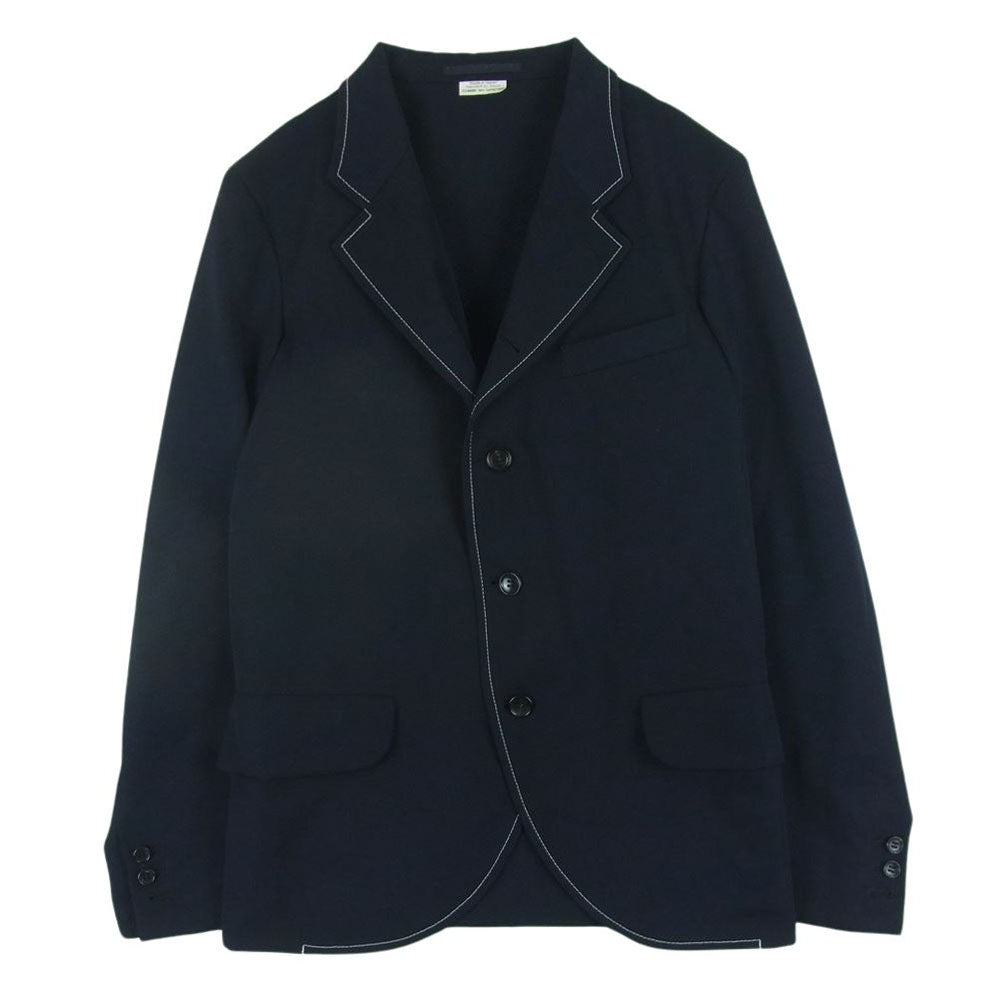COMME des GARCONS HOMME PLUS コムデギャルソンオムプリュス PS-J009 AD2016 白ステッチ ウール テーラード ジャケット ダークネイビー系 XS【中古】