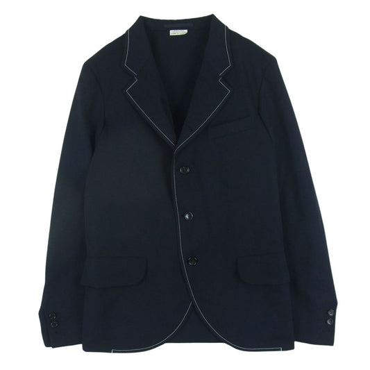 COMME des GARCONS HOMME PLUS コムデギャルソンオムプリュス PS-J009 AD2016 白ステッチ ウール テーラード ジャケット ダークネイビー系 XS【中古】