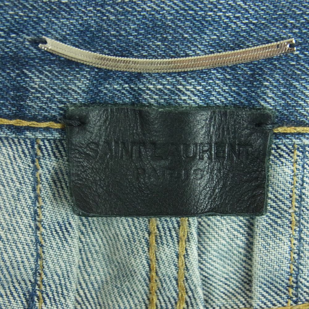 SAINT LAURENT サンローラン 13AW 328945 デストロイ クラッシュ加工 スキニー デニム パンツ インディゴブルー系 28【中古】