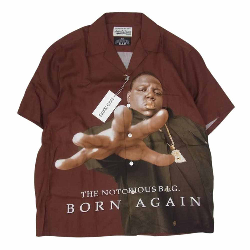 WACKO MARIA ワコマリア 21SS BIGGIE-WM-HI01 THE NOTORIOUS B.I.G.  HAWAIAN SHIRT ハワイアン シャツ  ブラウン系 L【極上美品】【中古】