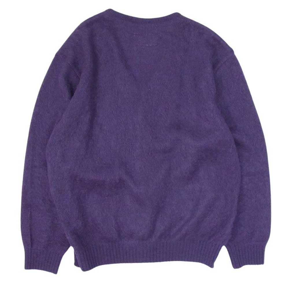 WACKO MARIA ワコマリア 21AW MOHAIR KNIT CARDIGAN モヘア ニット カーディガン パープル系 L【中古】