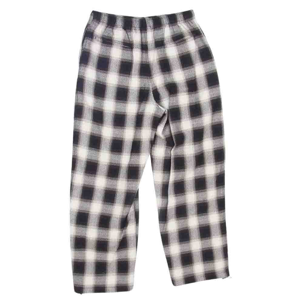 ウェンズデイ wzd-S6-3026 RELAX EASY CHECK PANTS リラックス 裾ドローコード イージー ヘリンボーン×チェック パンツ ホワイト ブラック系 M【新古品】【未使用】【中古】