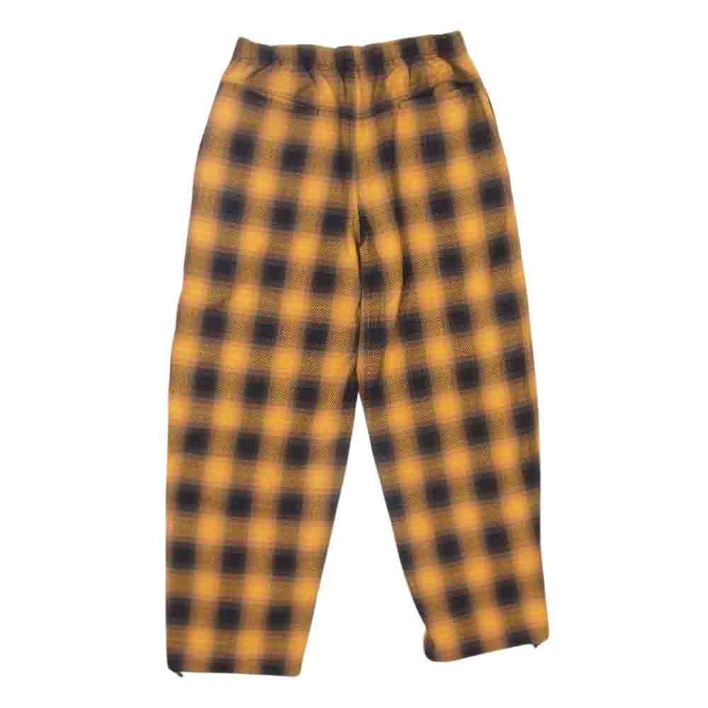 ウェンズデイ wzd-S6-3026 RELAX EASY CHECK PANTS リラックス 裾ドローコード イージー ヘリンボーン チェック パンツ イエロー系 M【新古品】【未使用】【中古】