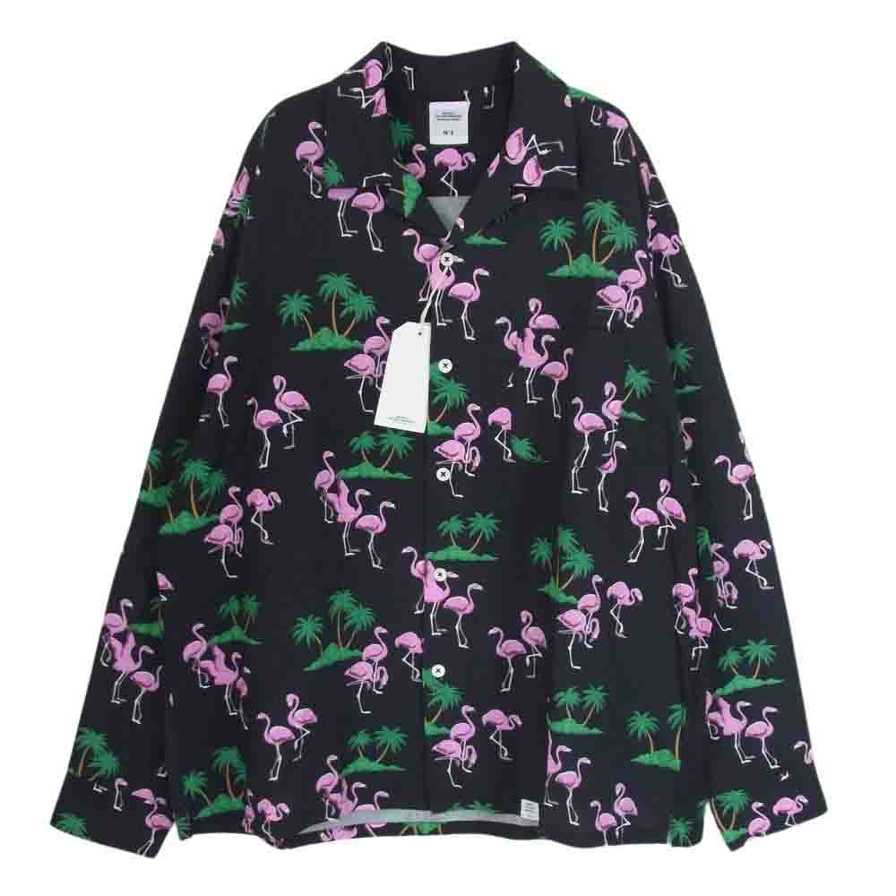ベドウィンアンドザハートブレイカーズ 23SS 23SB1696 L/S OPEN COLLAR ALOHA SHIRT ROGERS オープンカラー アロハ 長袖 シャツ ブラック系 3【新古品】【未使用】【中古】