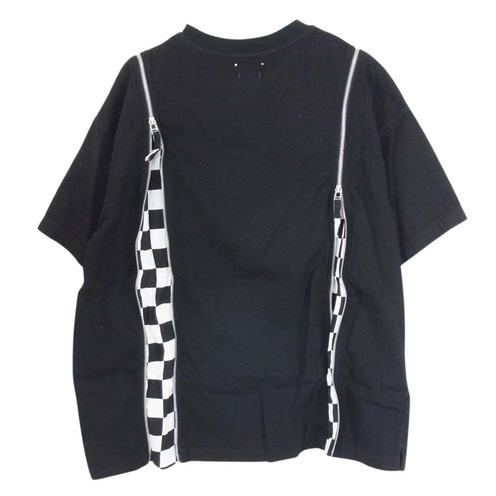 MINEDENIM マインデニム 23SS × OLD PARK オールド パーク  Zip Wide Denim T-SH ジップ ワイド デニム 半袖 Tシャツ ブラック系 2【新古品】【未使用】【中古】