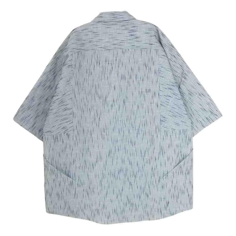 クオン 24SS 114SH050300 Aizome Slub Kite Shirt S/S 藍染 スラブ パターン切替 半袖 シャツ ブルー系 M【新古品】【未使用】【中古】
