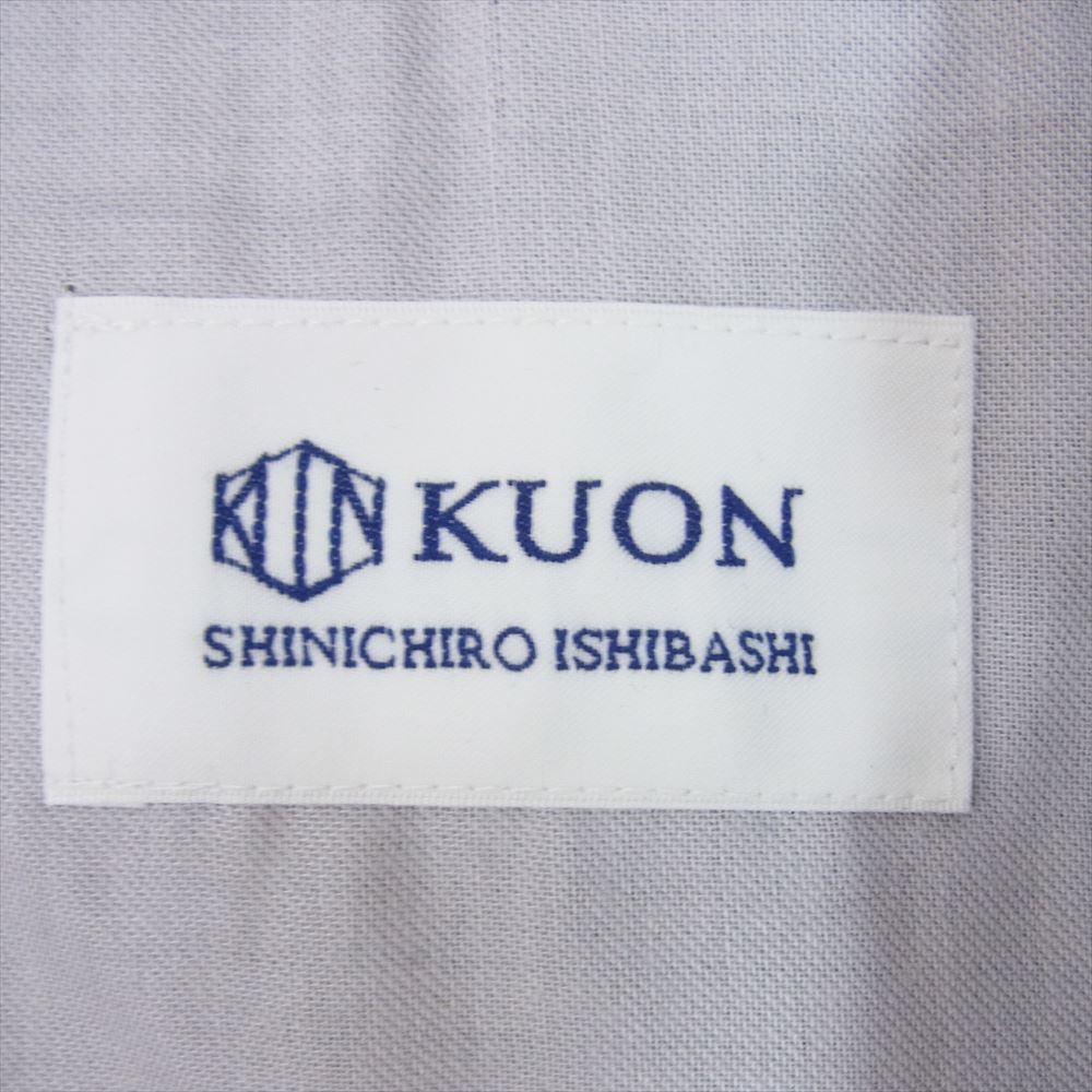 クオン 24SS 114SH050300 Aizome Slub Kite Shirt S/S 藍染 スラブ パターン切替 半袖 シャツ ブルー系 M【新古品】【未使用】【中古】