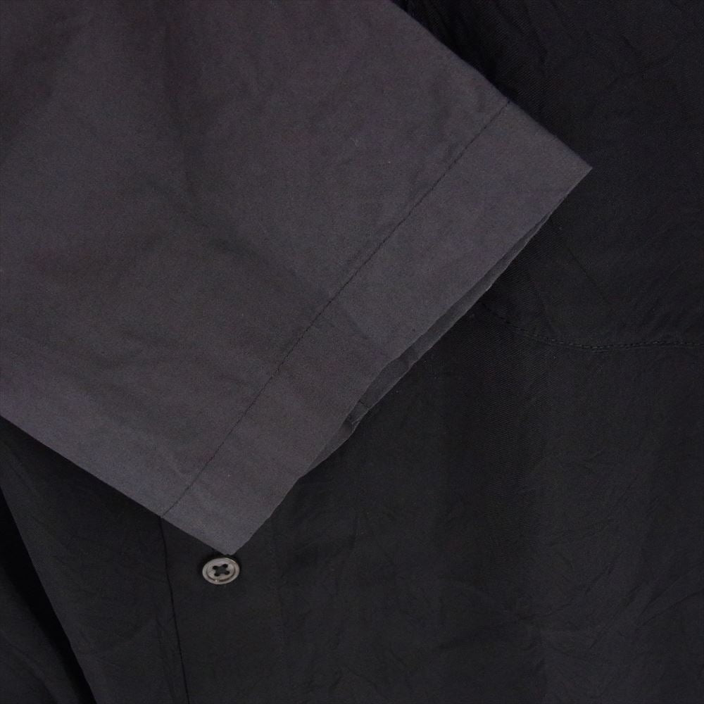 トーナイ 24SS TOH24SS-08 COLLARLESS SHIRT 強撚コットンブロード カラーレス 長袖 シャツ size3 ブラック系 3【新古品】【未使用】【中古】
