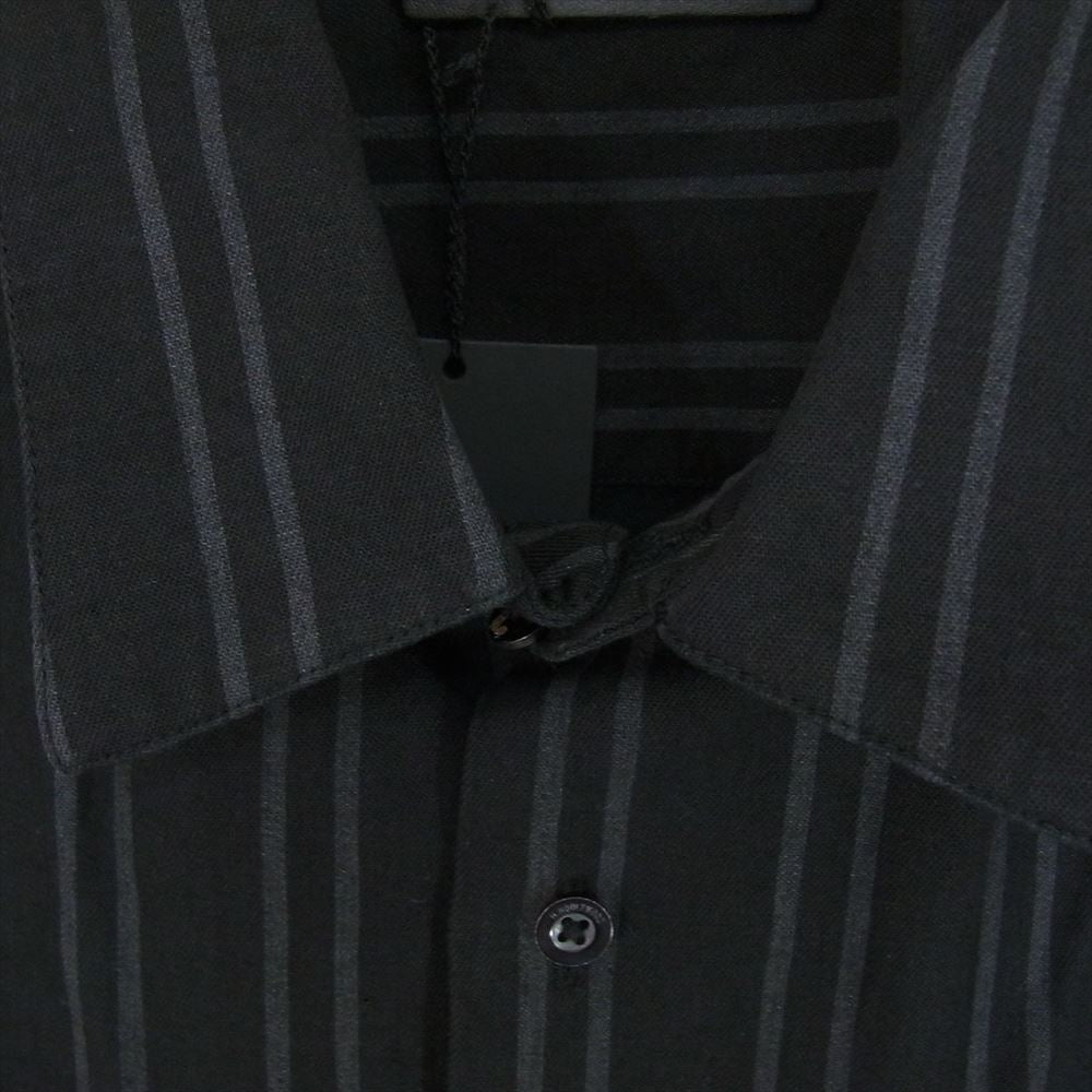 MINEDENIM マインデニム 23AW MND-NHW001-96-402 BD.Discharge Stripe NHW SH エヌハリウッド 再構築 ストライプ ロング シャツ Size40 ブラック系 40【新古品】【未使用】【中古】