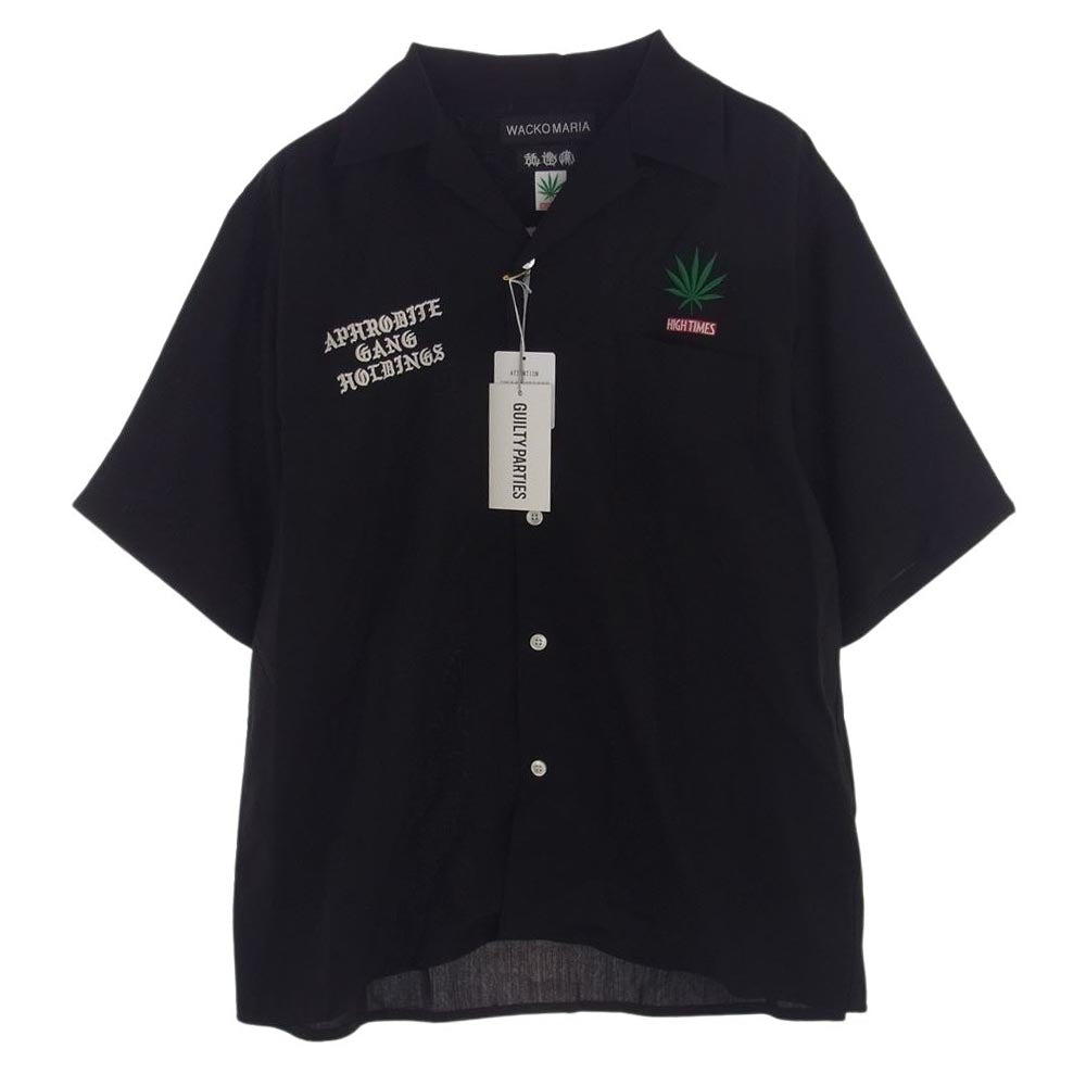 WACKO MARIA ワコマリア 24SS NMD-HIGHTIMES-WM-0C01 舐達麻 HIGHTIMES  50S SHIRT SS ハイタイムズ 半袖 シャツ ブラック系 L【新古品】【未使用】【中古】