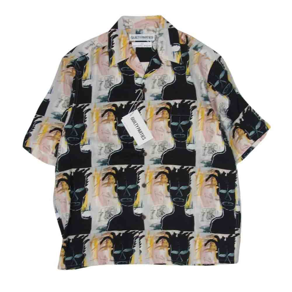 WACKO MARIA ワコマリア 24SS BASQUIAT-WM-HI24 JEAN-MICHEL BASQUIAT HAWAIIAN SHIRT TYPE-3 ジャンミシェルバスキア ハワイアン 半袖 シャツ ブラック系 M【新古品】【未使用】【中古】
