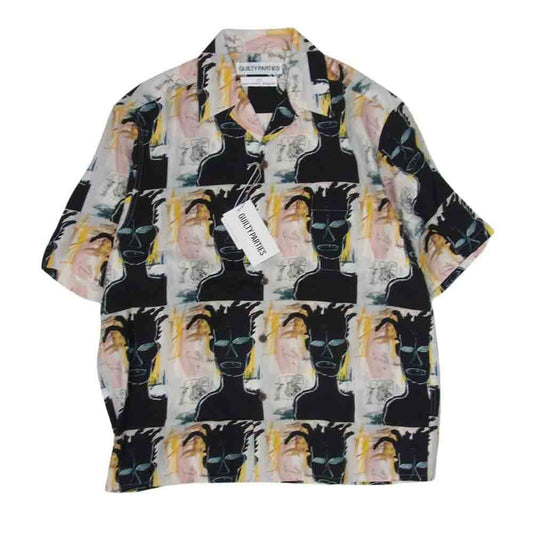WACKO MARIA ワコマリア 24SS BASQUIAT-WM-HI24 JEAN-MICHEL BASQUIAT HAWAIIAN SHIRT TYPE-3 ジャンミシェルバスキア ハワイアン 半袖 シャツ ブラック系 M【新古品】【未使用】【中古】