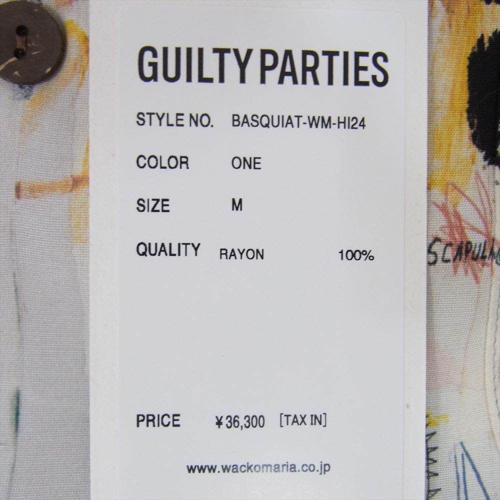 WACKO MARIA ワコマリア 24SS BASQUIAT-WM-HI24 JEAN-MICHEL BASQUIAT HAWAIIAN SHIRT TYPE-3 ジャンミシェルバスキア ハワイアン 半袖 シャツ ブラック系 M【新古品】【未使用】【中古】