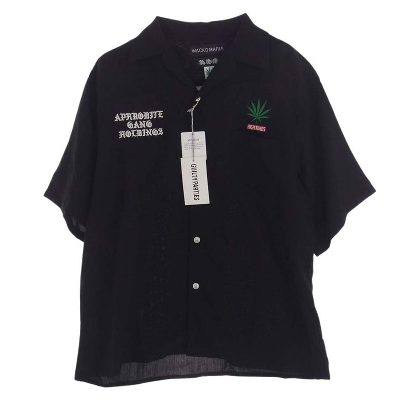 WACKO MARIA ワコマリア 24SS NMD-HIGHTIMES-WM-0C01 舐達麻 HIGHTIMES  50S SHIRT SS ハイタイムズ 半袖 シャツ ブラック  M【新古品】【未使用】【中古】