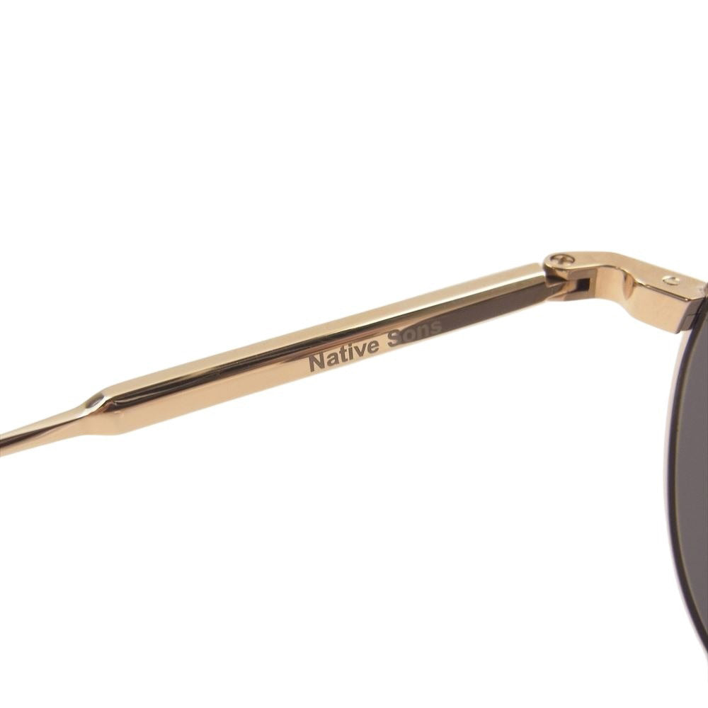 WACKO MARIA ワコマリア 23SS NATIVESONS-WM-EW16 NATIVE SONS ネイティブサンズ GLASSES TYPE-2 サングラス アイウェア フレーム：ゴールド　レンズ：グレー系 46.3□19.6-144【新古品】【未使用】【中古】