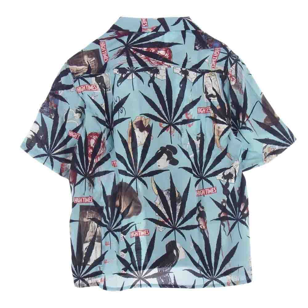 WACKO MARIA ワコマリア 24SS HIGTTIMES-WM-HI06 舐達麻 HIGHTIMES SS HAWAIIAN SHIRT TYPE 2 ハワイアン 半袖 シャツ Lサイズ ライトブルー系 L【新古品】【未使用】【中古】