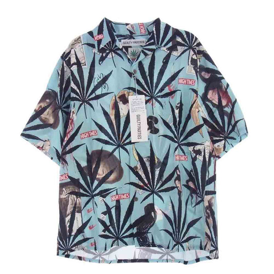 WACKO MARIA ワコマリア 24SS HIGTTIMES-WM-HI06 舐達麻 HIGHTIMES SS HAWAIIAN SHIRT TYPE 2 ハワイアン 半袖 シャツ Mサイズ ライトブルー系【新古品】【未使用】【中古】