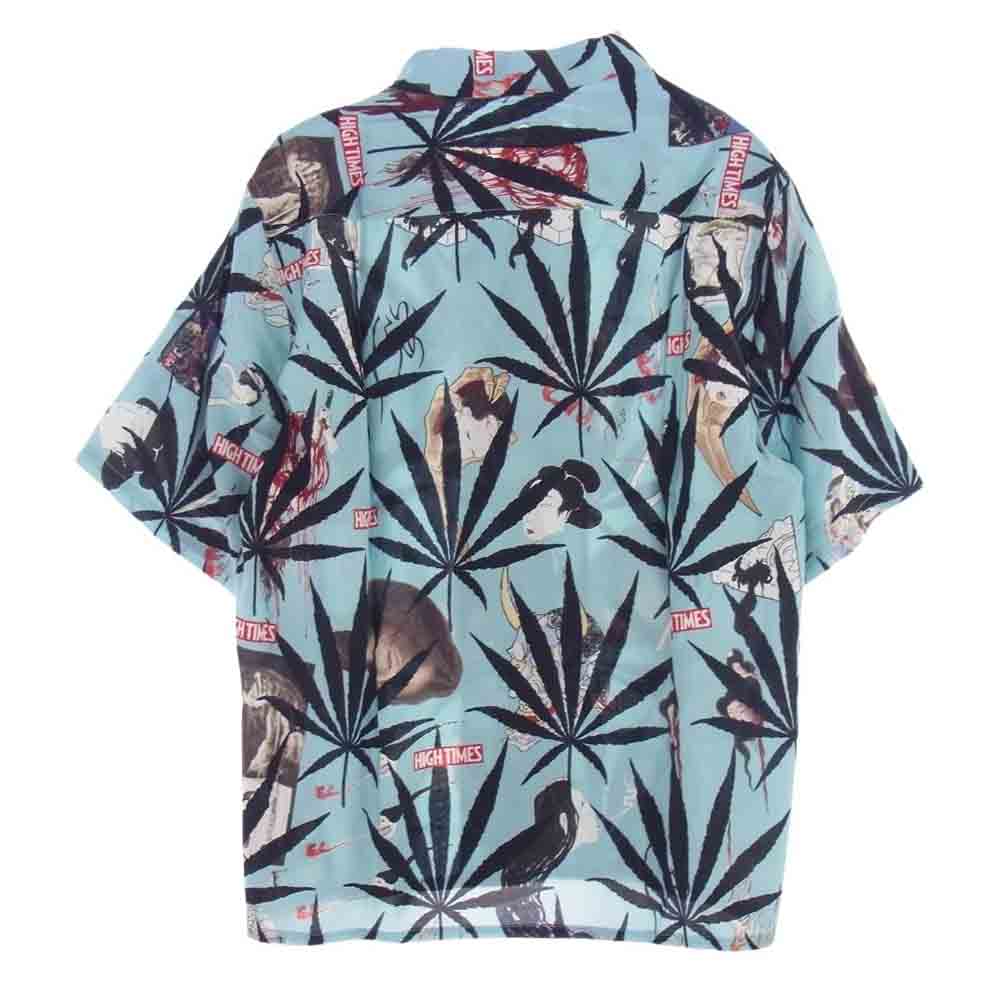 WACKO MARIA ワコマリア 24SS HIGTTIMES-WM-HI06 舐達麻 HIGHTIMES SS HAWAIIAN SHIRT TYPE 2 ハワイアン 半袖 シャツ Mサイズ ライトブルー系【新古品】【未使用】【中古】