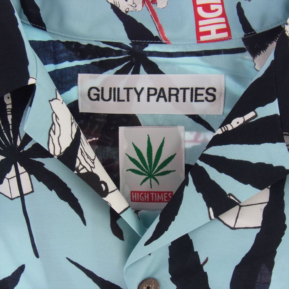 WACKO MARIA ワコマリア 24SS HIGTTIMES-WM-HI06 舐達麻 HIGHTIMES SS HAWAIIAN SHIRT TYPE 2 ハワイアン 半袖 シャツ Mサイズ ライトブルー系【新古品】【未使用】【中古】