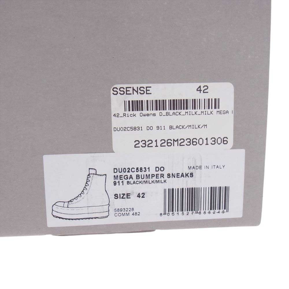 Rick Owens リックオウエンス 23AW DU02C5831 DRKSHDW ダークシャドウ MEGA BUMPER SNEAKS メガバンパー スニーカーズ ブラック系 42【中古】