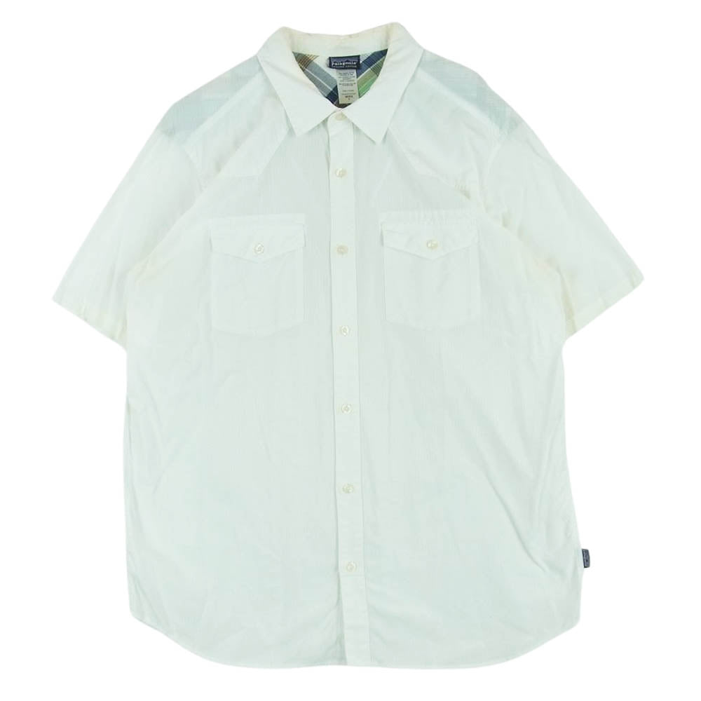 patagonia パタゴニア 11SS 52220SP11 ORGANIC COTTON オーガニックコットン 半袖 シャツ オフホワイト系 L【中古】