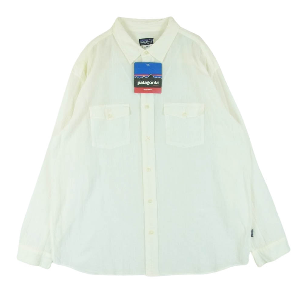 patagonia パタゴニア 53830S0 Steersman Shirt ステアーズマン 長袖 シャツ タイ製 オフホワイト系 L【中古】