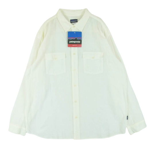 patagonia パタゴニア 53830S0 Steersman Shirt ステアーズマン 長袖 シャツ タイ製 オフホワイト系 L【中古】